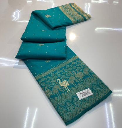 VAMAAR Premium Wonder Silk Saree – Full Gold Zari Weave with Rich Contrast Pallu & Blouse