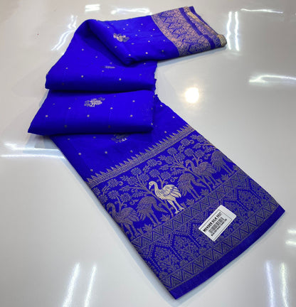 VAMAAR Premium Wonder Silk Saree – Full Gold Zari Weave with Rich Contrast Pallu & Blouse