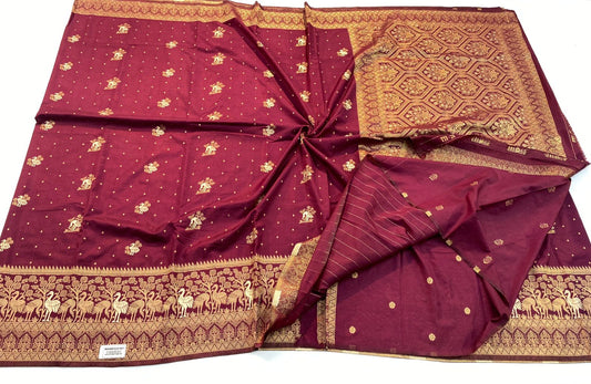 VAMAAR Premium Wonder Silk Saree – Full Gold Zari Weave with Rich Contrast Pallu & Blouse