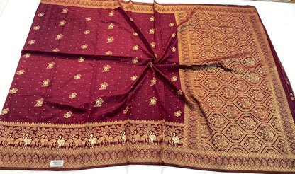 VAMAAR Premium Wonder Silk Saree – Full Gold Zari Weave with Rich Contrast Pallu & Blouse