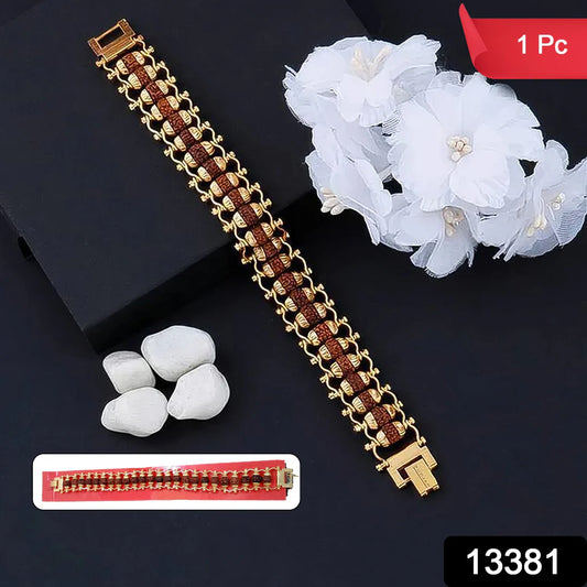 Gold Plated Modern Rudraksha Bracelet | Authenticity Certificate | Bracelet for Medidation and Prayers | Unisex Design for Men and Women