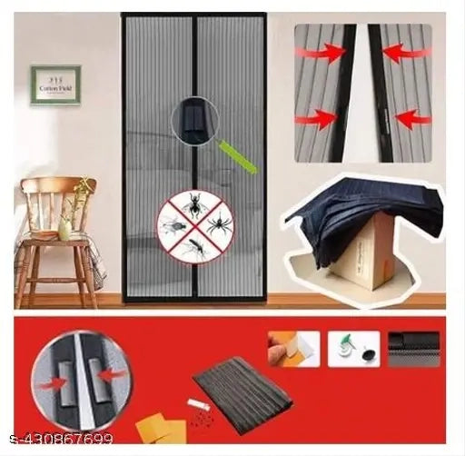 Polyester Magnetic Mosquito Net for Door | Mosquito Curtain for All Door Types & Sizes