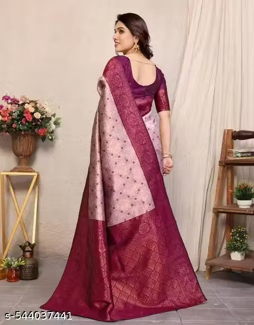 Banarasi Saree For Women With Zari Waving Work - Perfect for Weddings & Festive Occasions | Trendy Ethnic Wear