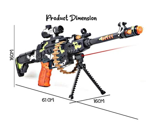Army Machine Gun Toy with Lights & Sound for Kids