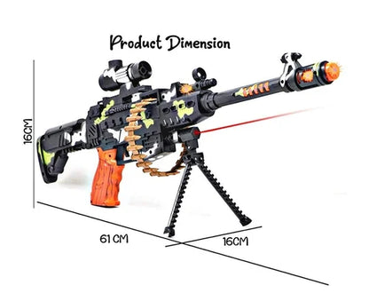 Army Machine Gun Toy with Lights & Sound for Kids