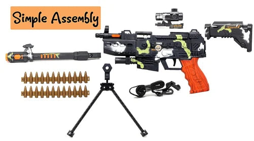 Army Machine Gun Toy with Lights & Sound for Kids