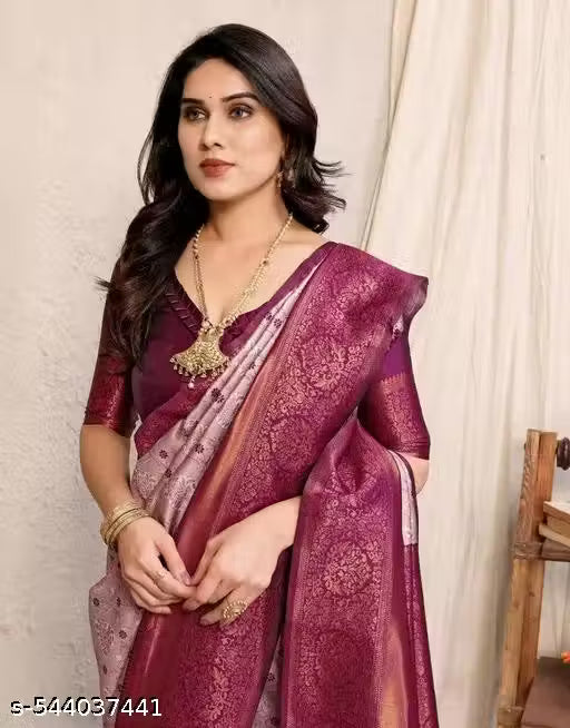 Banarasi Saree For Women With Zari Waving Work - Perfect for Weddings & Festive Occasions | Trendy Ethnic Wear